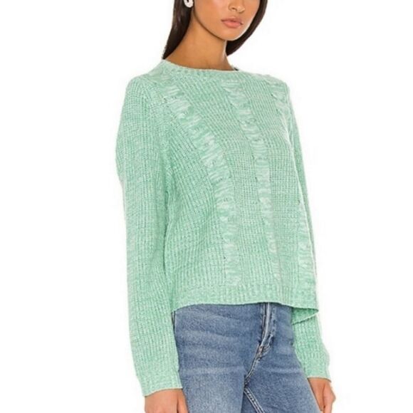 REVOLVE Line and Dot Cropped Delilah Knit Crewneck Sweater Size XS - Picture 2 of 10